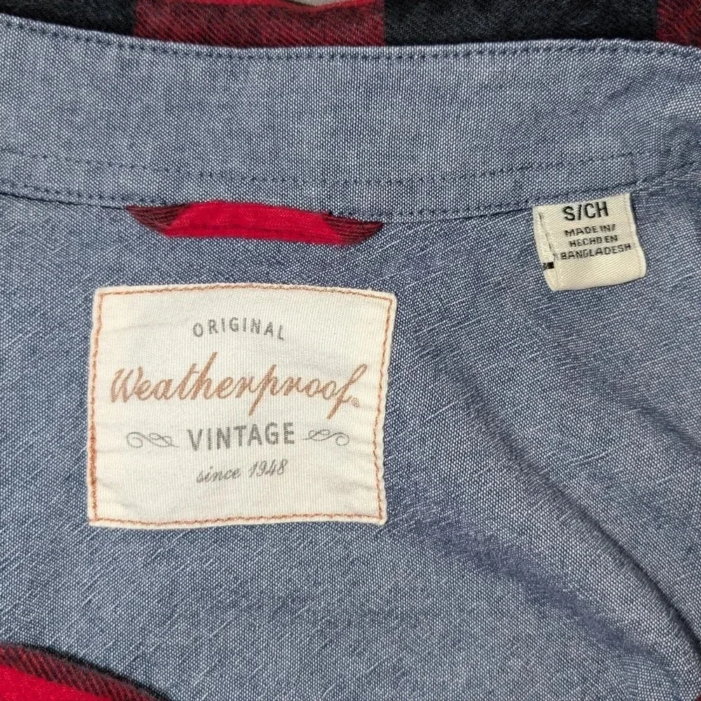 Weatherproof vintage red flannel long sleeve shirt